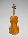 Dessous du violon (fond, manche, tête et chevilles)