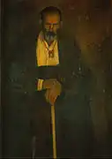 Vieil homme avec scapulaire et bâton, s/d