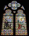 Vitraux de saint Isidore et de saint François d'Assise portant les stigmates.