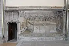 Peinture funéraire (milieu XVe&nbsp;siècle) du tombeau de Philibert de Monthoux, conseiller des ducs de Savoie et de Bourgogne.