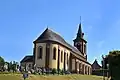 L’église Sainte-Cécile. Vue nord-ouest.