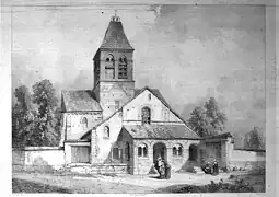 L'église vue au XIXe&nbsp;siècle.