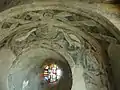 Oiseaux et motifs géométriques, oculus de la tribune.