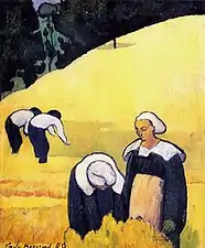 La Moisson d’un champ de blé (1888), 55 × 46 cm, Paris, musée d'Orsay.