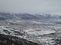 Panorama de la ville en hiver.