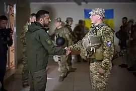 Un homme décoré par le président Volodymyr Zelensky, septembre 2022 près de Kharkiv.