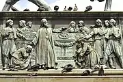 Détail du piédestal du Monument du prince Michel, Trg republike, Belgrade