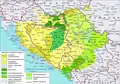 Carte russe des parlers du dialecte chtokavien du serbo-croate.