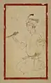 Jeune homme avec un perroquet (Cheik Mohammad (ru), 1575), art persan