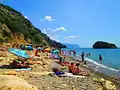 La plage de Jaspe en été.