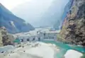 Barrage Upper Tamakoshi en construction en 2019.