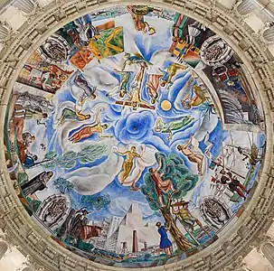 Gros plan de la fresque de Francesc d'Assís Galí