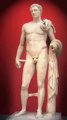Hermès d'Atalante, copie romaine d'une œuvre attribuée à Lysippe. Musée national archéologique d'Athènes.