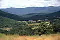 Vue de la Sachtinska Sredna Gora depuis Starosel.