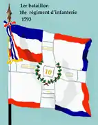 Drapeau du 1er bataillon du 10e régiment d'infanterie de ligne de 1793 à 1804