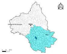 Le Truel dans l'arrondissement de Millau en 2020.