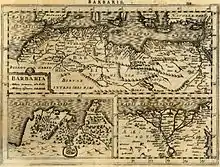 Carte de 1630 situant Biledulgerid au sud du Maroc.