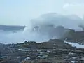 La tempête du 5 février 2014 à Saint-Guénolé : vagues dans les rochers de Saint-Guénolé 1