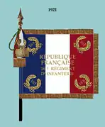 Drapeau du 16e régiment d'infanterie à partir de 1921 (avers).
