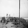 Canon antichar de 17pdr des Guards protégeant le pont de Nimègues pendant l'opération Market Garden