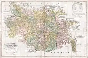 Carte du Bengale et du Bihar, 1776