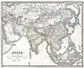 Carte de l'Asie au XVIIe&nbsp;siècle, publié en 1855.