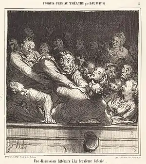 Une discussion littéraire.Le Charivari (27 février 1864).