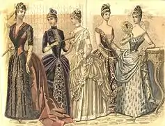Femmes avec des gants longs (Peterson's Magazine (en)), 1888.