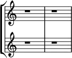 \new StaffGroup <<
\new Staff \with {
\remove "Time_signature_engraver"
}{ r1 r }
\new Staff \with {
\remove "Time_signature_engraver"
}{ r1 r }
>>