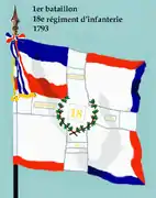 Drapeau du 1er bataillon du 18e régiment d'infanterie de ligne de 1793 à 1804