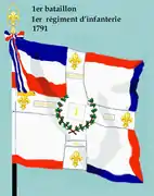 Drapeau du 1er&nbsp;bataillon du 1er&nbsp;régiment d'infanterie de ligne de 1791 à 1793