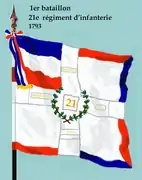 Drapeau du 1er bataillon du 21e régiment d'infanterie de ligne de 1793 à 1804