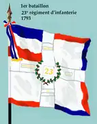 Drapeau du 1er bataillon du 23e régiment d'infanterie de ligne de 1793 à 1804
