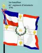 Drapeau du 1er bataillon du 41e régiment d'infanterie de ligne de 1791 à 1793