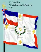 Drapeau du 1er&nbsp;bataillon du 72e&nbsp;régiment d'infanterie de ligne de 1791 à 1793