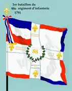 Drapeau du 1er bataillon du 88e régiment d'infanterie de ligne de 1791 à 1793