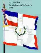 Drapeau du 1er bataillon du 8e régiment d'infanterie de ligne de 1793 à 1804