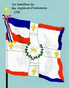 Drapeau du 1er bataillon du 96e régiment d'infanterie de ligne de 1791 à 1793
