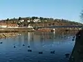 La Sarre au niveau de l'écluse de Güdingen.