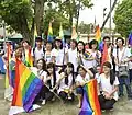 Drapeaux arc-en-ciel à Hanoi au Viêt Nam en 2014.