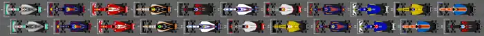 Schéma de la grille de départ du Grand Prix de Malaisie 2016.