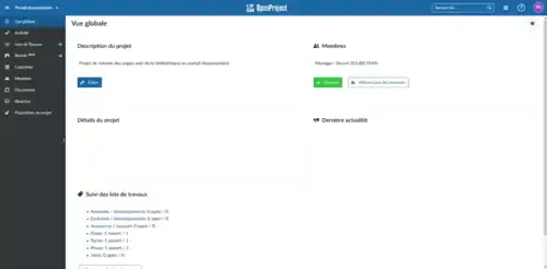 Capture d'écran du logiciel OpenProject le 19-06-2019