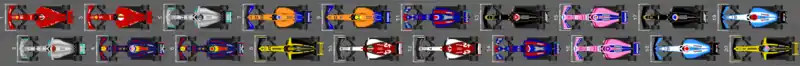 Schéma de la grille de départ du Grand Prix de Singapour 2019.