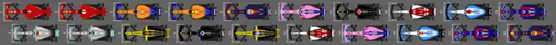 Schéma de la grille de départ du Grand Prix de Russie 2019.