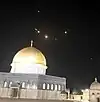 Photo des missiles iraniens passant au-dessus de l'esplanade des Mosquées.