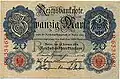 20&nbsp;marks (février 1914, recto).