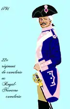 22e&nbsp;régiment de cavalerie de 1791 à 1792, puis 21e&nbsp;régiment de cavalerie