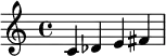 { c' des' e' fis'}