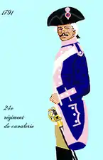 24e régiment de cavalerie de 1791 à 1792, puis 23e régiment de cavalerie