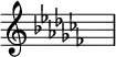 {\key ces\major\override Staff.TimeSignature.stencil=##f \skip 1}\layout {indent = #0 line-width = #26 ragged-last = ##f}